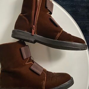 Donald J Pliner combat Booties rust brown